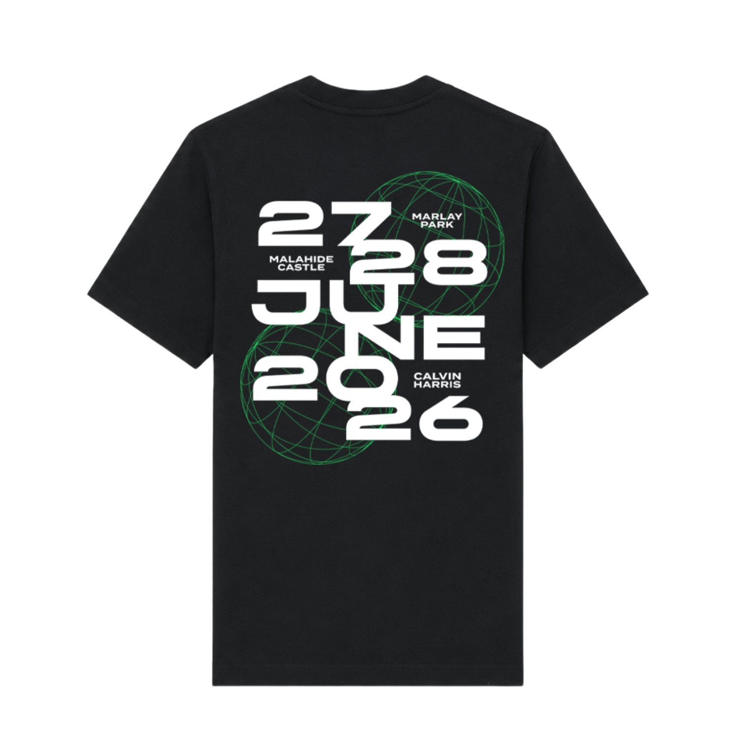 Black Wireframe Marlay Park / Malahide Castle Tour T-Shirt
