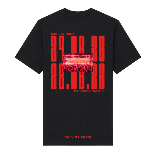 Black Calvin Harris Marlay Park / Malahide Castle Tour T-Shirt