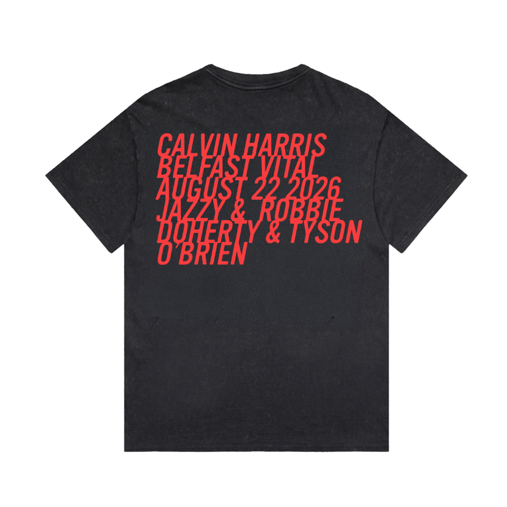 Belfast Vital Stone Wash Black Sun Flame T-Shirt