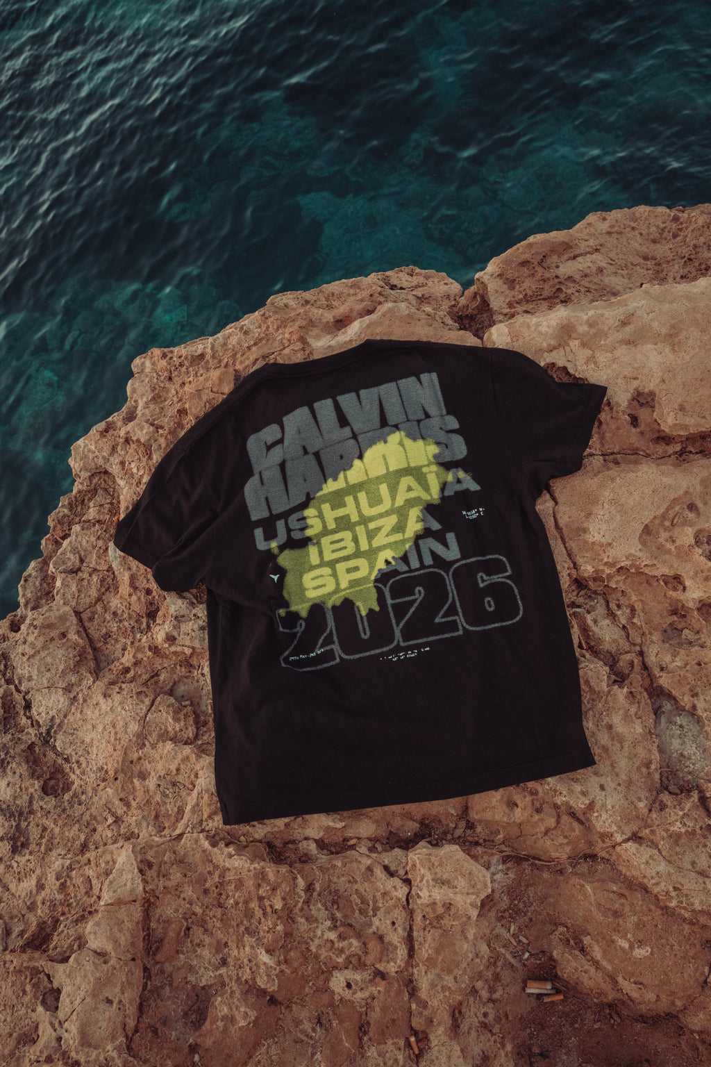Black Ibiza Text T-Shirt